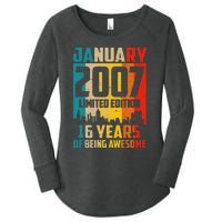 16 Years Old Gifts Vintage January 2007 16th Birthday Women's Perfect Tri Tunic Long Sleeve Shirt