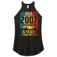 16 Years Old Gifts Vintage January 2007 16th Birthday Women's Perfect Tri Rocker Tank