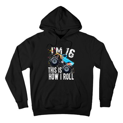 16 Year Old Gift Cool 16th Birthday Boy Gift For Monster Truck Car Lovers Hoodie