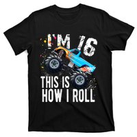 16 Year Old Gift Cool 16th Birthday Boy Gift For Monster Truck Car Lovers T-Shirt