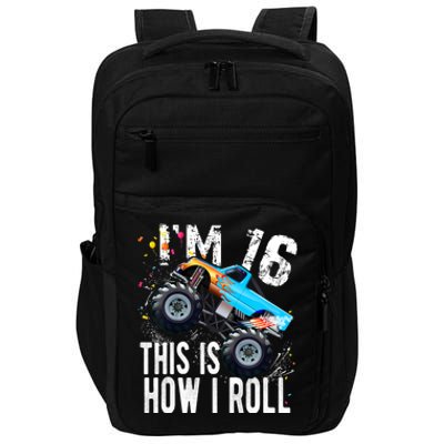 16 Year Old Gift Cool 16th Birthday Boy Gift For Monster Truck Car Lovers Impact Tech Backpack