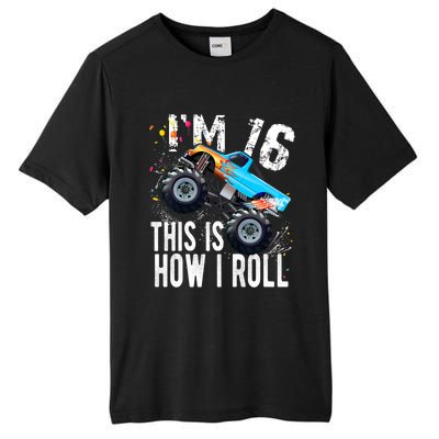 16 Year Old Gift Cool 16th Birthday Boy Gift For Monster Truck Car Lovers Tall Fusion ChromaSoft Performance T-Shirt