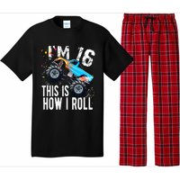 16 Year Old Gift Cool 16th Birthday Boy Gift For Monster Truck Car Lovers Pajama Set