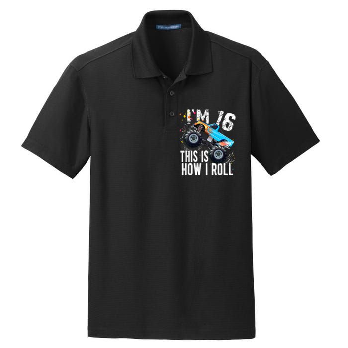 16 Year Old Gift Cool 16th Birthday Boy Gift For Monster Truck Car Lovers Dry Zone Grid Polo