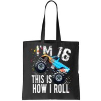 16 Year Old Gift Cool 16th Birthday Boy Gift For Monster Truck Car Lovers Tote Bag