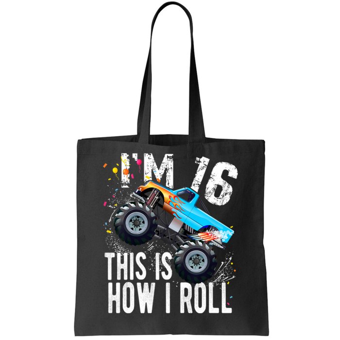 16 Year Old Gift Cool 16th Birthday Boy Gift For Monster Truck Car Lovers Tote Bag