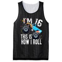 16 Year Old Gift Cool 16th Birthday Boy Gift For Monster Truck Car Lovers Mesh Reversible Basketball Jersey Tank