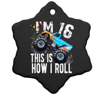 16 Year Old Gift Cool 16th Birthday Boy Gift For Monster Truck Car Lovers Ceramic Star Ornament