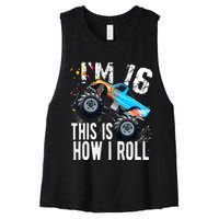 16 Year Old Gift Cool 16th Birthday Boy Gift For Monster Truck Car Lovers Women's Racerback Cropped Tank