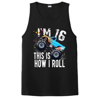 16 Year Old Gift Cool 16th Birthday Boy Gift For Monster Truck Car Lovers PosiCharge Competitor Tank