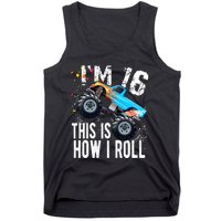 16 Year Old Gift Cool 16th Birthday Boy Gift For Monster Truck Car Lovers Tank Top