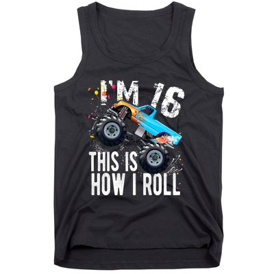 16 Year Old Gift Cool 16th Birthday Boy Gift For Monster Truck Car Lovers Tank Top