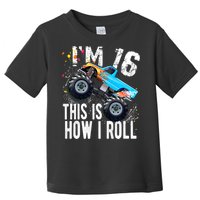 16 Year Old Gift Cool 16th Birthday Boy Gift For Monster Truck Car Lovers Toddler T-Shirt