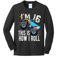 16 Year Old Gift Cool 16th Birthday Boy Gift For Monster Truck Car Lovers Kids Long Sleeve Shirt