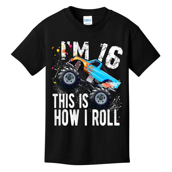 16 Year Old Gift Cool 16th Birthday Boy Gift For Monster Truck Car Lovers Kids T-Shirt