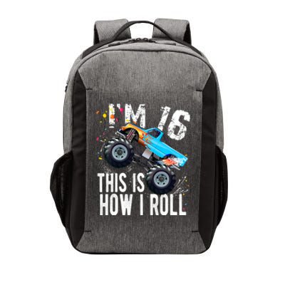 16 Year Old Gift Cool 16th Birthday Boy Gift For Monster Truck Car Lovers Vector Backpack