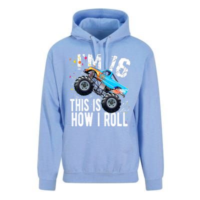 16 Year Old Gift Cool 16th Birthday Boy Gift For Monster Truck Car Lovers Unisex Surf Hoodie