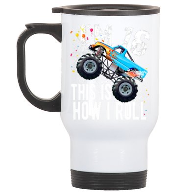 16 Year Old Gift Cool 16th Birthday Boy Gift For Monster Truck Car Lovers Stainless Steel Travel Mug