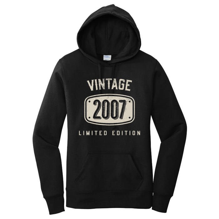 16 Years Old Vintage 2007 Limited Edition 16th Birthday Women's Pullover Hoodie