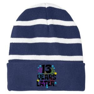 13 Year Old Birthday Gifts Thirteen 13 Years Later Striped Beanie with Solid Band