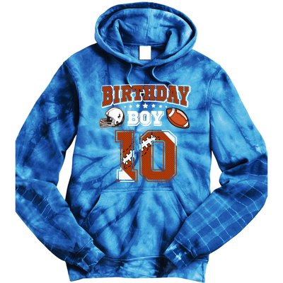 10 Years Old 10th Birthday American Football Party Great Gift Tie Dye Hoodie