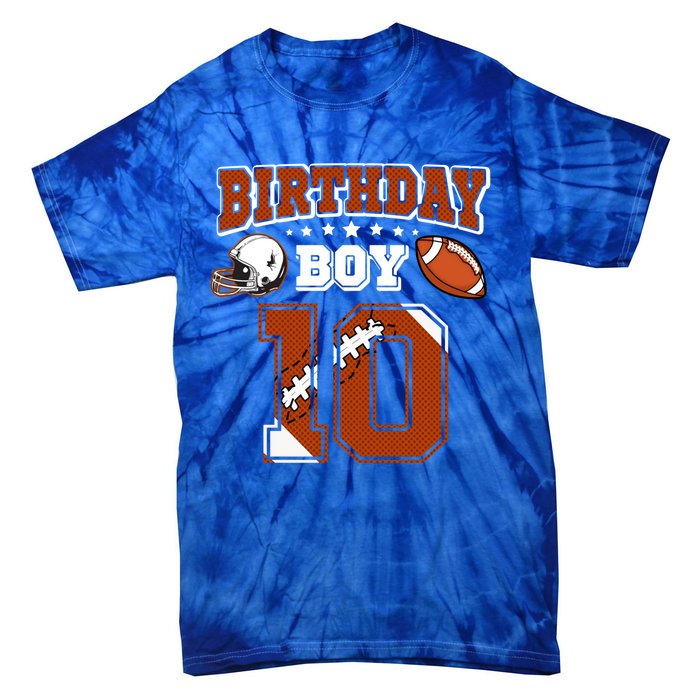 10 Years Old 10th Birthday American Football Party Great Gift Tie-Dye T-Shirt