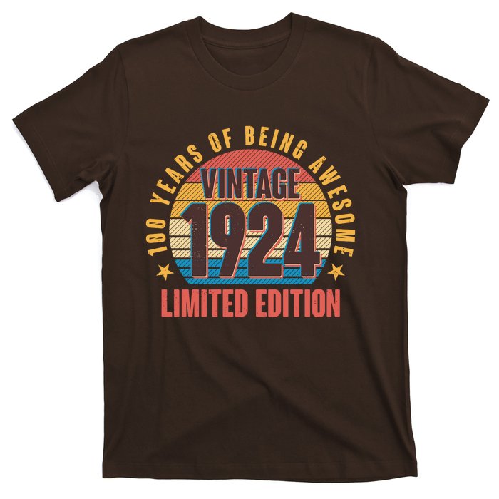 100 Years Of Being Awesome 1924 Limited Edition Vintage Retro T-Shirt