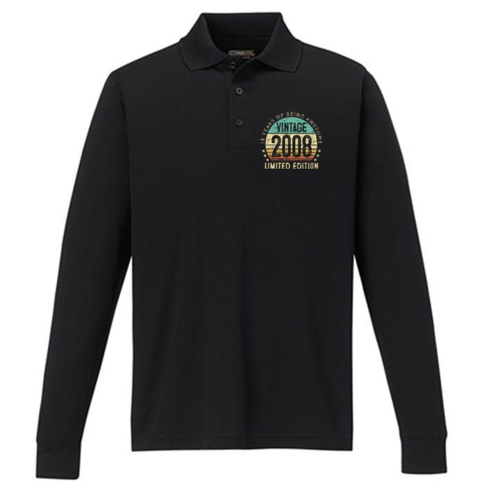 15 Year Old Vintage 2008 Limited Edition 15th Birthday Gift Performance Long Sleeve Polo