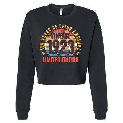 100 Years Of Being Awesome 1923 Limited Edition Vintage Retro Cropped Pullover Crew