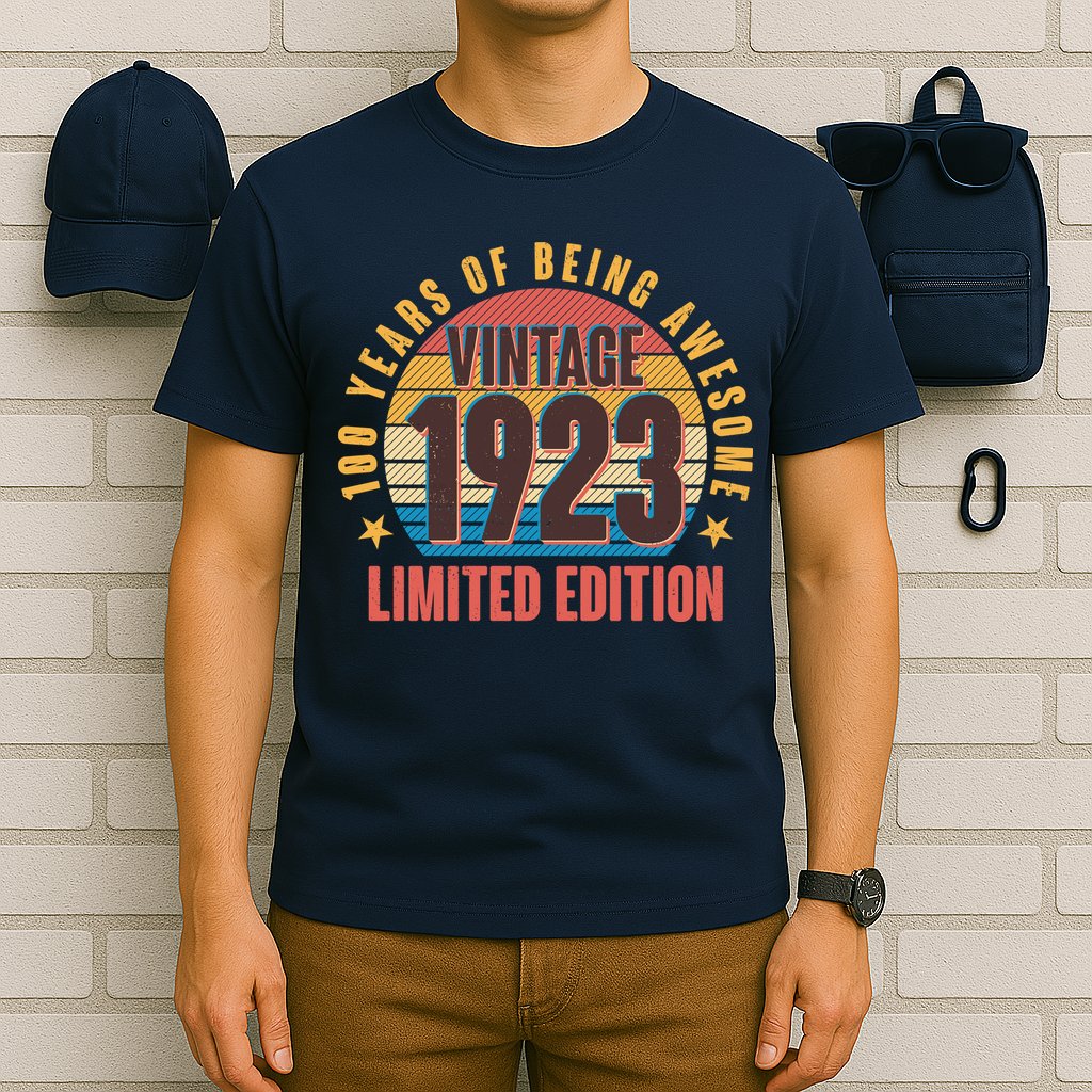 100 Years Of Being Awesome 1923 Limited Edition Vintage Retro T-Shirt