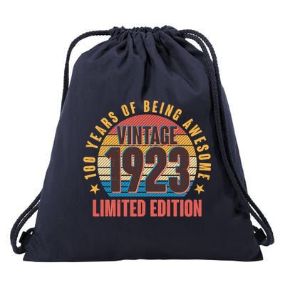 100 Years Of Being Awesome 1923 Limited Edition Vintage Retro Drawstring Bag