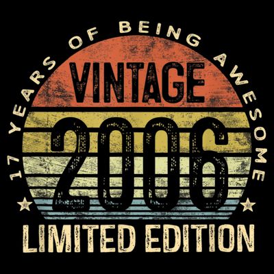 17 Year Old 17th Birthday Gifts Boy Vintage 2006 17yr Bday T-Shirt