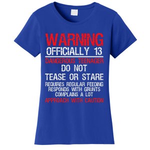 13 Years Old Warning Dangerous Teenager 13th Birthday Women's T-Shirt