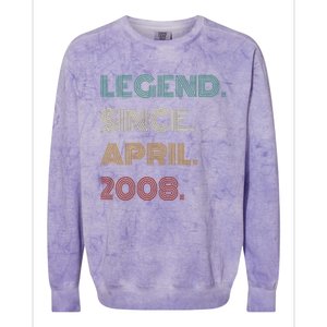 16 Years Old Legend Since April 2008 16th Birthday Colorblast Crewneck Sweatshirt