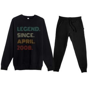 16 Years Old Legend Since April 2008 16th Birthday Premium Crewneck Sweatsuit Set