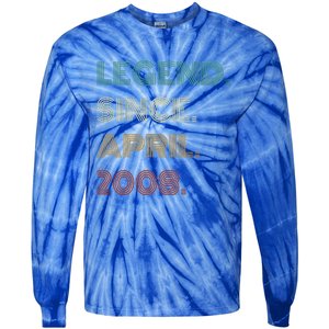 16 Years Old Legend Since April 2008 16th Birthday Tie-Dye Long Sleeve Shirt