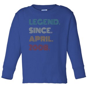 16 Years Old Legend Since April 2008 16th Birthday Toddler Long Sleeve Shirt