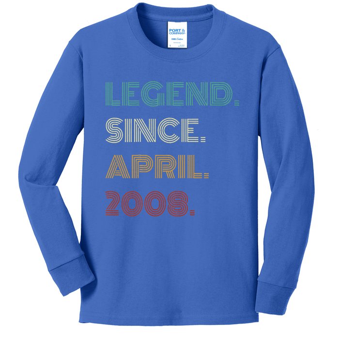 16 Years Old Legend Since April 2008 16th Birthday Kids Long Sleeve Shirt