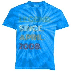 16 Years Old Legend Since April 2008 16th Birthday Kids Tie-Dye T-Shirt