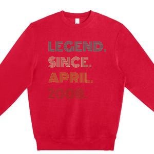 16 Years Old Legend Since April 2008 16th Birthday Premium Crewneck Sweatshirt