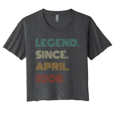 16 Years Old Legend Since April 2008 16th Birthday Women's Crop Top Tee