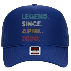 16 Years Old Legend Since April 2008 16th Birthday High Crown Mesh Back Trucker Hat