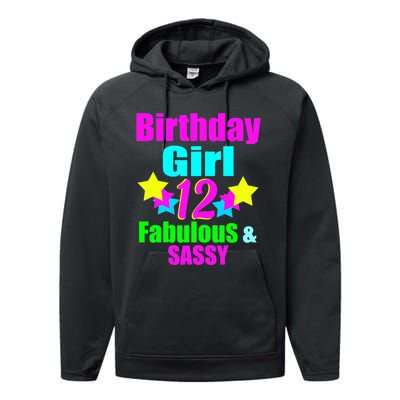 12 Year Old Girl Birthday Party Neon Bday Party Performance Fleece Hoodie