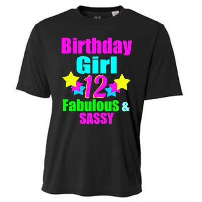 12 Year Old Girl Birthday Party Neon Bday Party Cooling Performance Crew T-Shirt