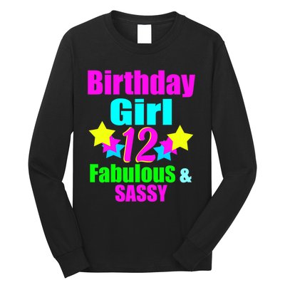 12 Year Old Girl Birthday Party Neon Bday Party Long Sleeve Shirt