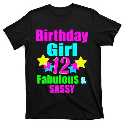 12 Year Old Girl Birthday Party Neon Bday Party T-Shirt