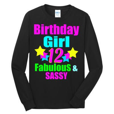 12 Year Old Girl Birthday Party Neon Bday Party Tall Long Sleeve T-Shirt