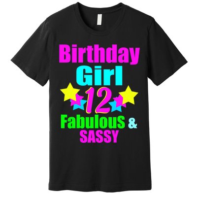 12 Year Old Girl Birthday Party Neon Bday Party Premium T-Shirt