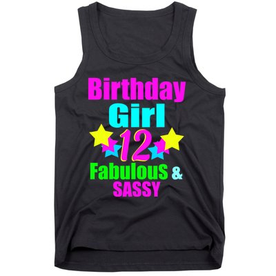 12 Year Old Girl Birthday Party Neon Bday Party Tank Top