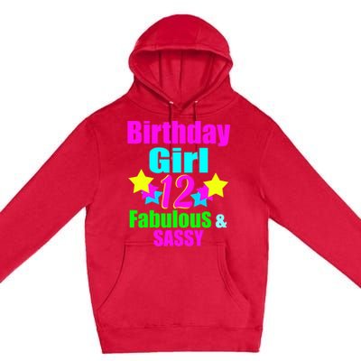 12 Year Old Girl Birthday Party Neon Bday Party Premium Pullover Hoodie